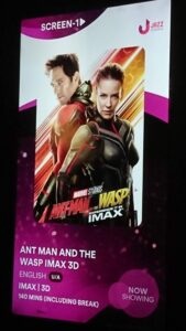 映画館でのアントマンの案内板です